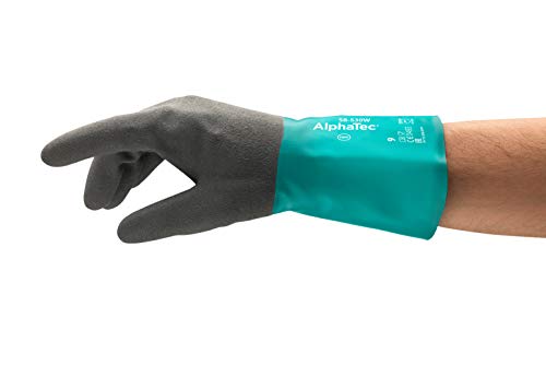 Ansell AlphaTec 58-530W - Guanti Chimici da Lavoro, Verde L
