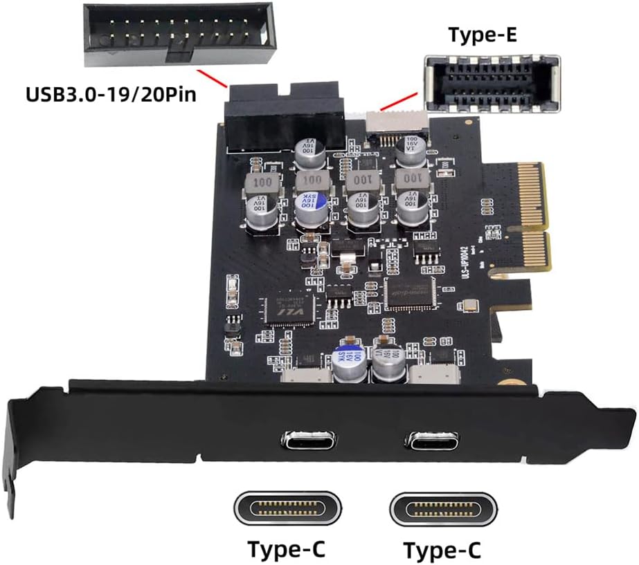 Xiwai Scheda PCI-E Express a USB 3.1 Type-E - immagine 3