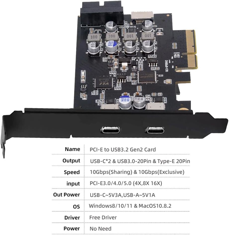 Xiwai Scheda PCI-E Express a USB 3.1 Type-E - immagine 6