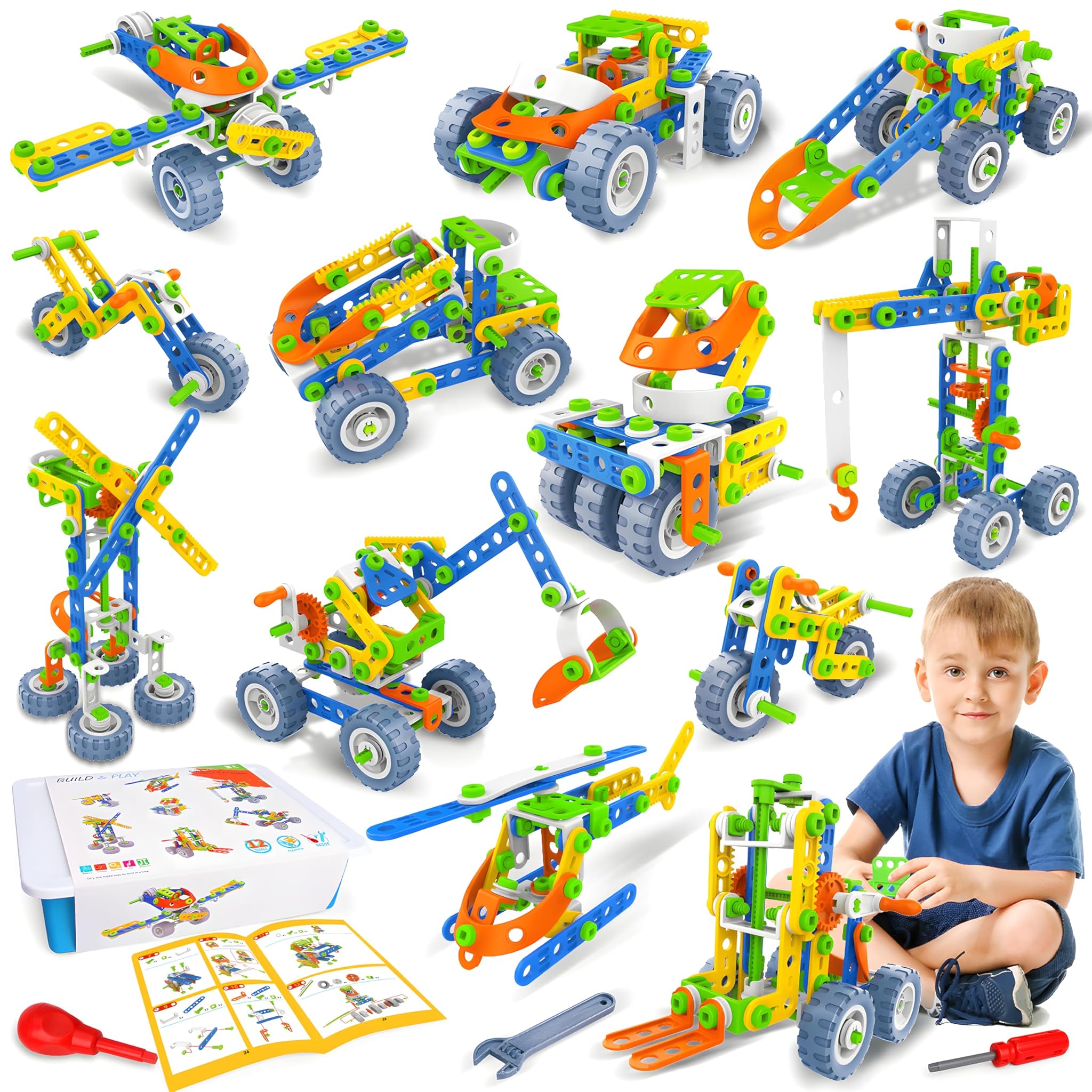 Moontoy Giochi Costruzioni 12-in-1 per Bambini 4-10 Anni