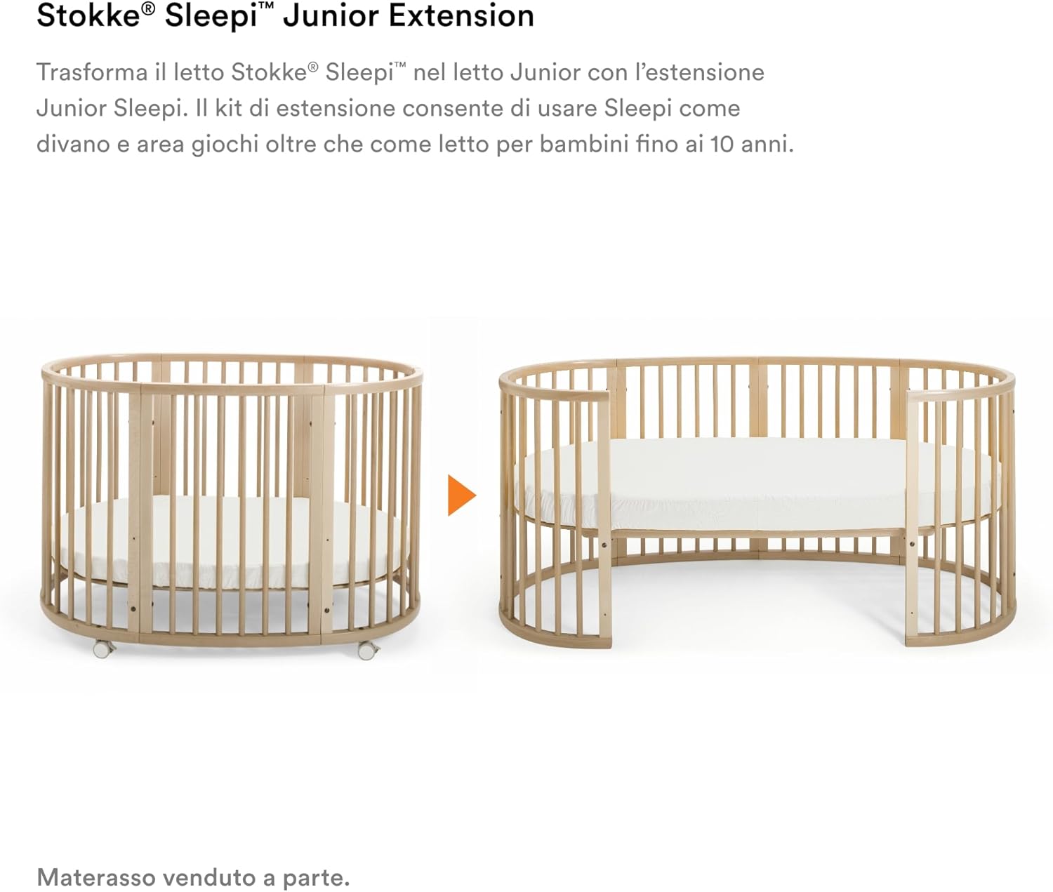 Stokke Sleepi Estensione Junior, Grigio Opaco - immagine 2