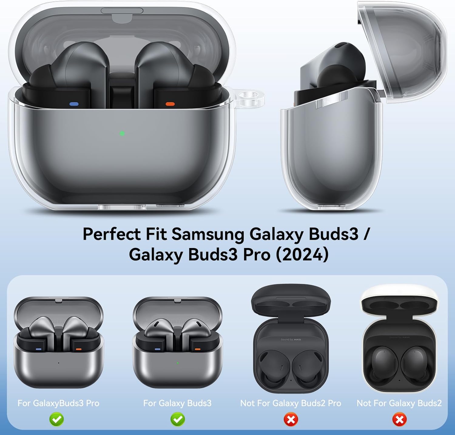 Oumida Custodia Trasparente per Samsung Galaxy Buds 3 - immagine 2