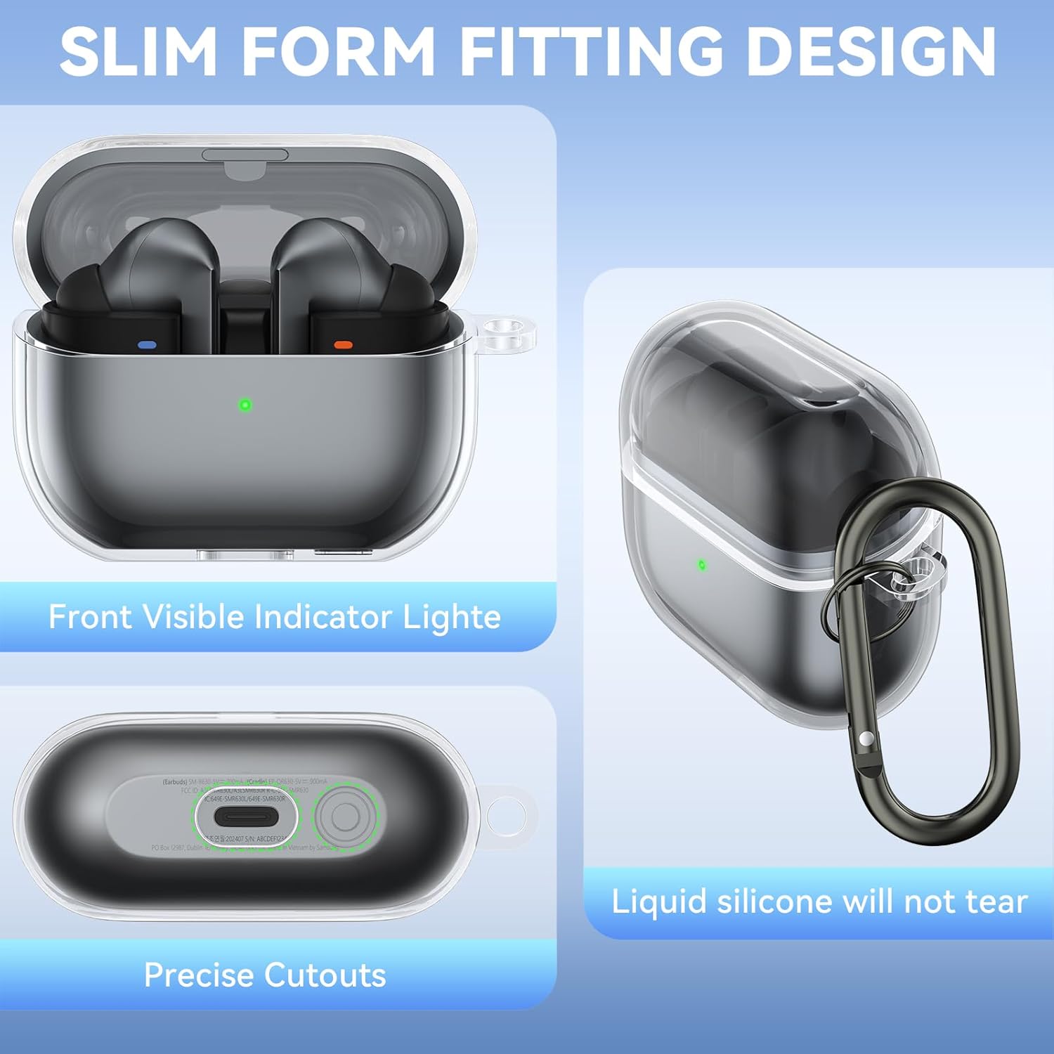 Oumida Custodia Trasparente per Samsung Galaxy Buds 3 - immagine 4