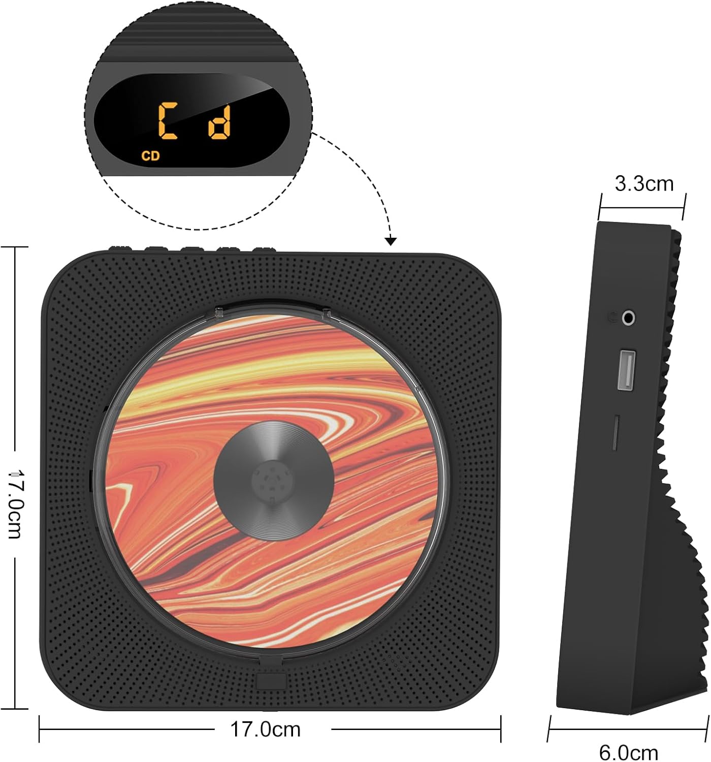 Liphier Lettore CD Portatile HiFi con Altoparlanti - immagine 2