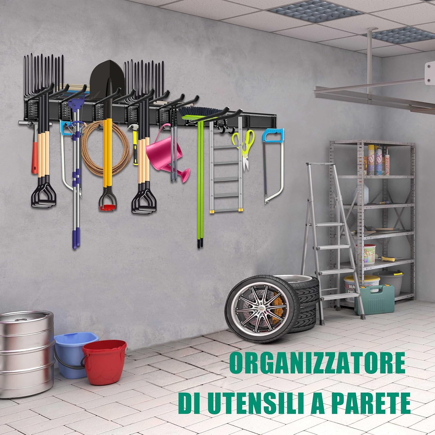 Mimoke Scaffalatura Multifunzione da Parete 122cm - immagine 2