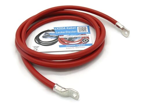 eXODA Cavo batteria 50 mm² 2,5 m capicorda M8 e M8, rosso