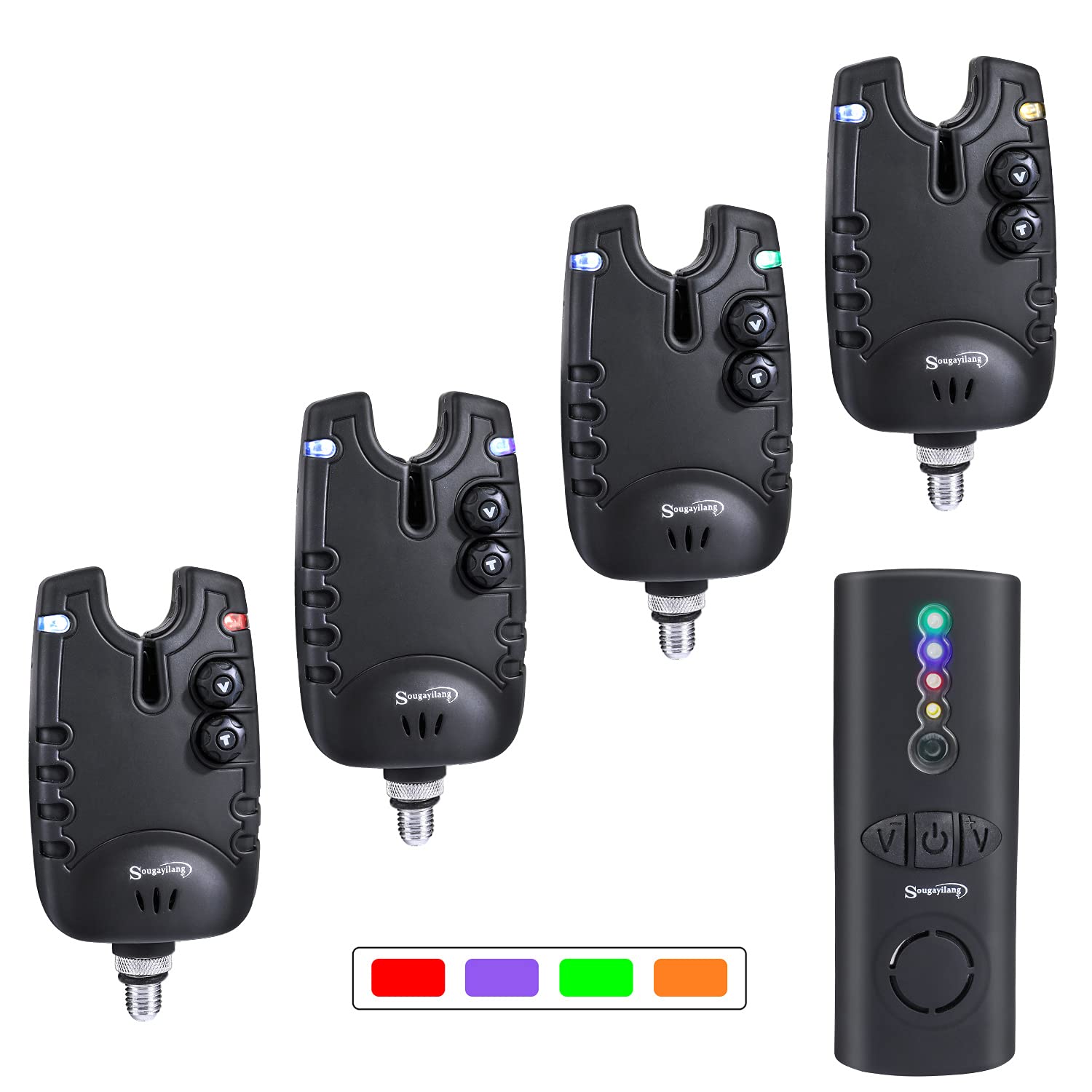 Sougayilang Set Allarmi Morsi Pesca Carpa 4+1 LED Wireless