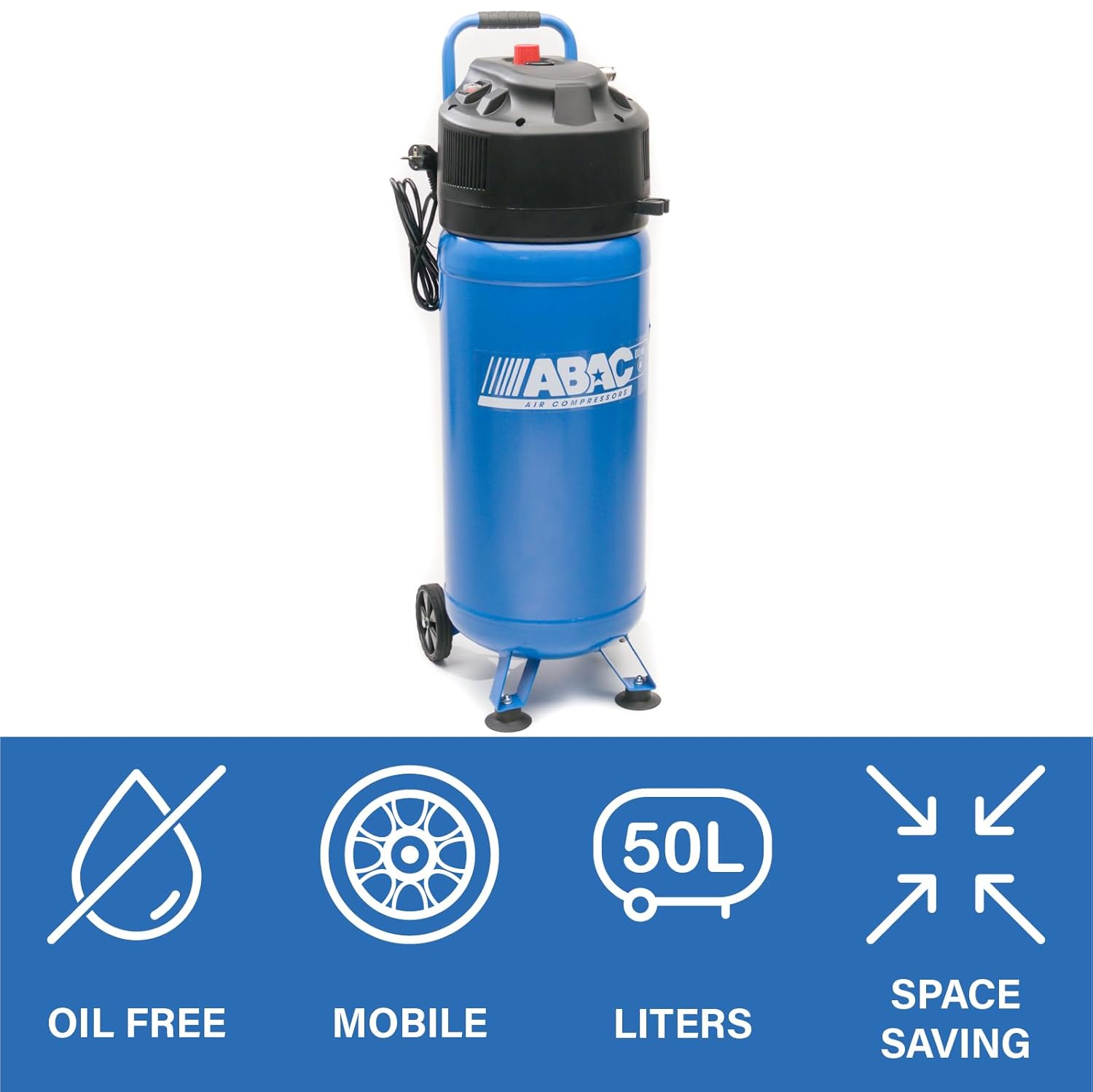 Abac Compressore d'Aria Verticale EASE-AIR 50V Oil-Free - immagine 2