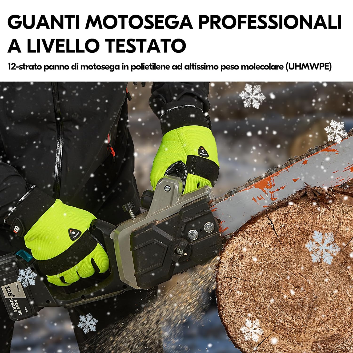 Vgo... Guanti per Motosega Impermeabili Termici (L, Verde) - immagine 4