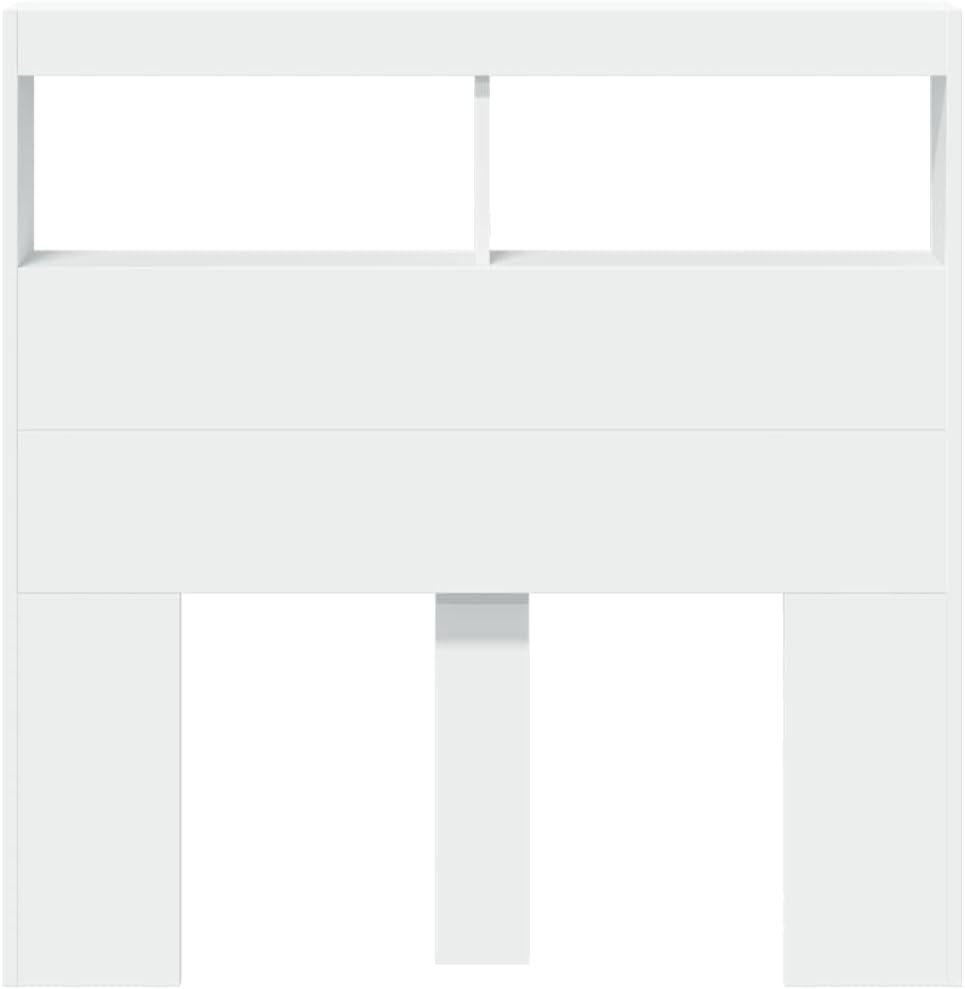 vidaXL Testiera con Contenitore a LED Bianca 100x17x102 cm - immagine 8