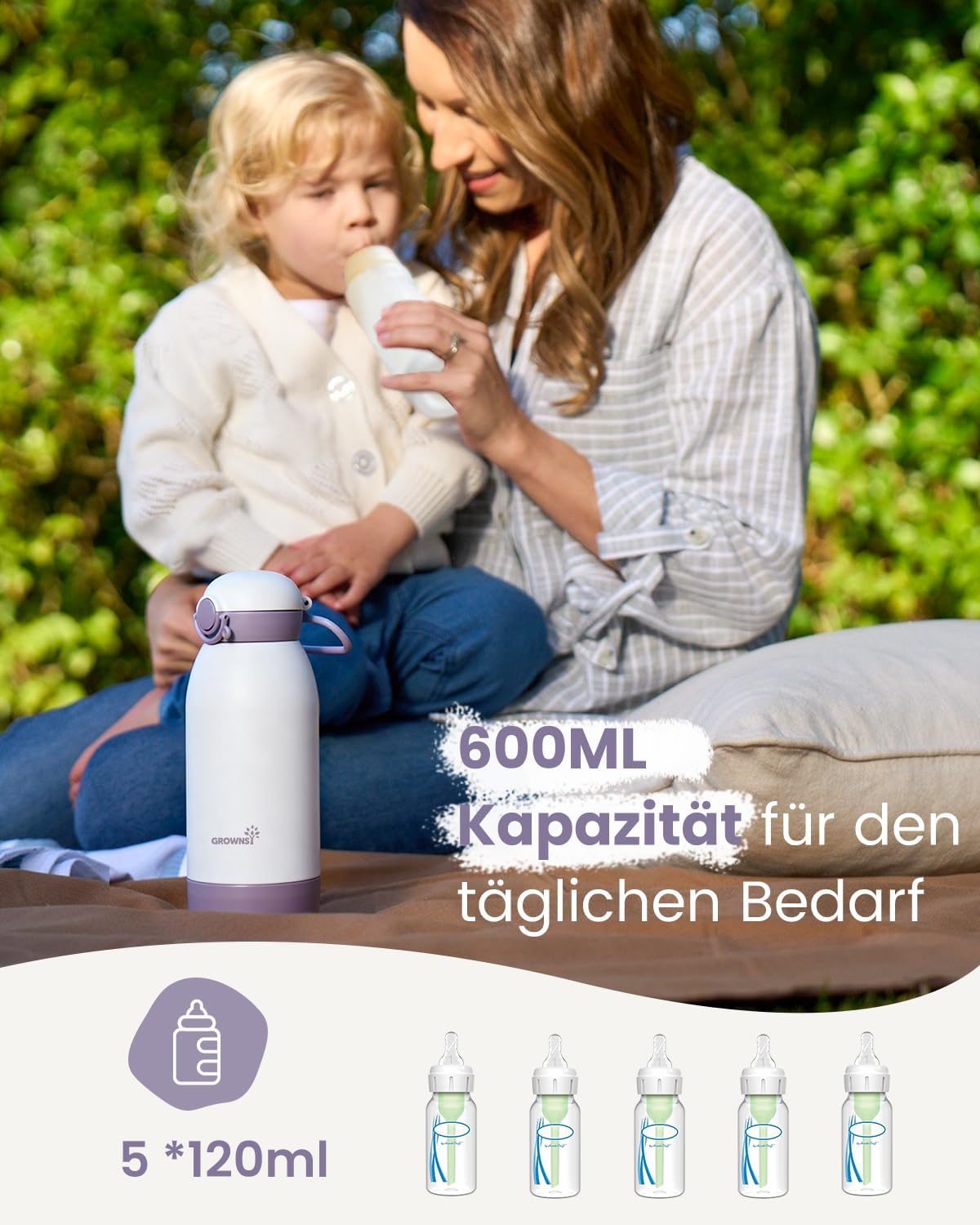 Grownsy Scaldabiberon Portatile USB-C 10000mAh - immagine 5