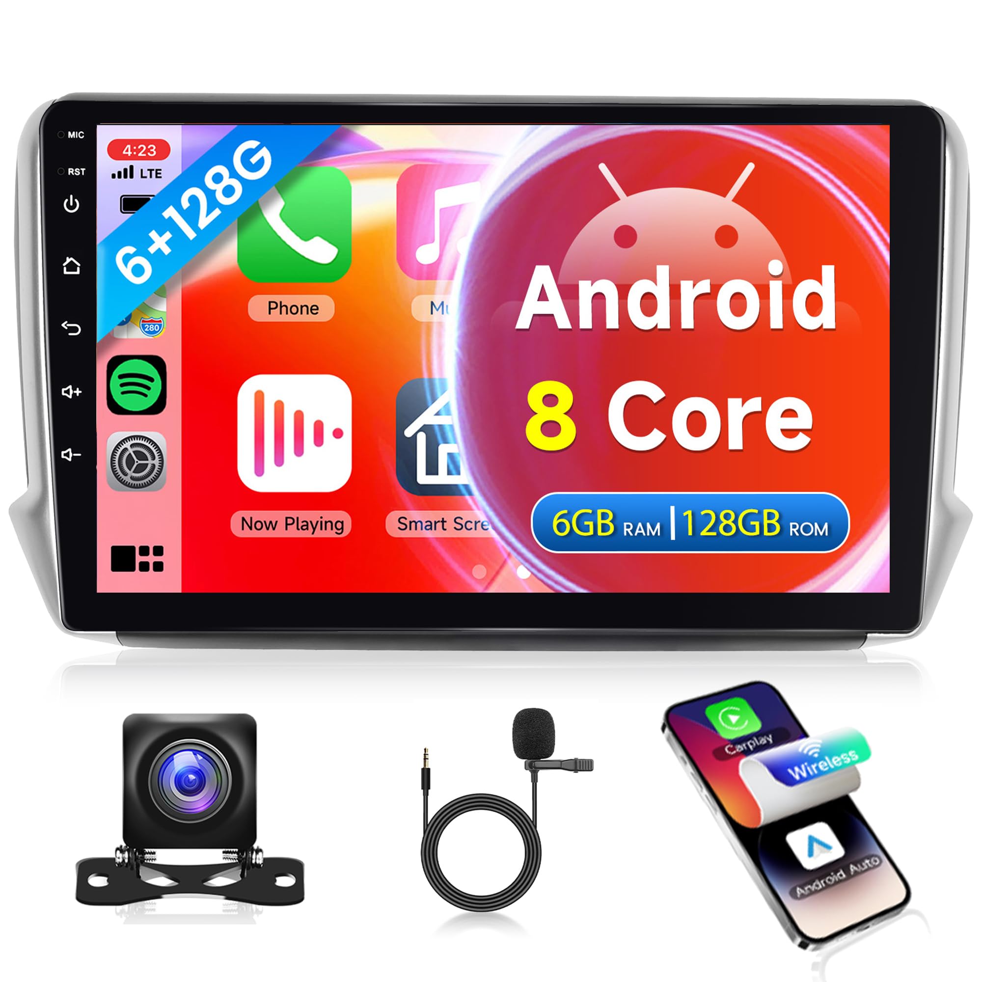 Autoradio Android Wireless Carplay per Peugeot 2008 208