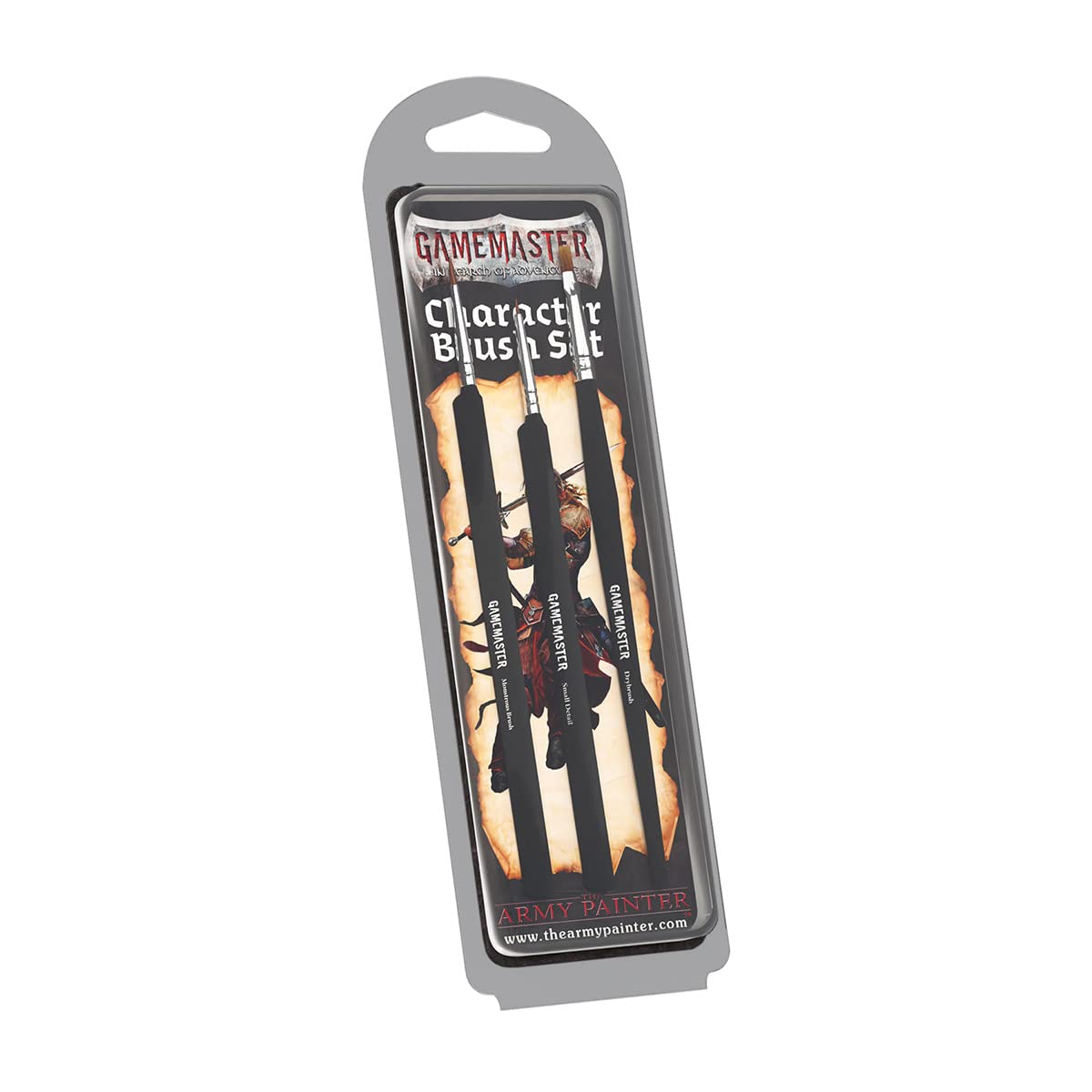 The Army Painter GameMaster Character Brush Set, 3 Colori Acrilici per Dipingere Pennelli Essenziali: 1 Pennello Dettagli, 1 Mostruoso E 1 Secco. Un Set di Pennelli per Dipingere di Warhammer 40k