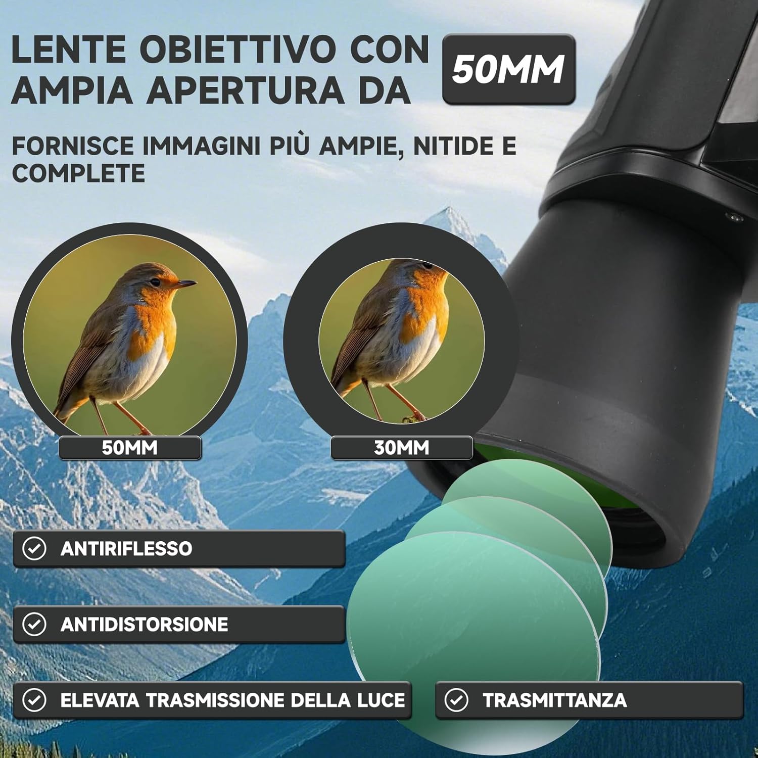 Binocolo Professionale HD 10x50 Prisma PORRO - immagine 3