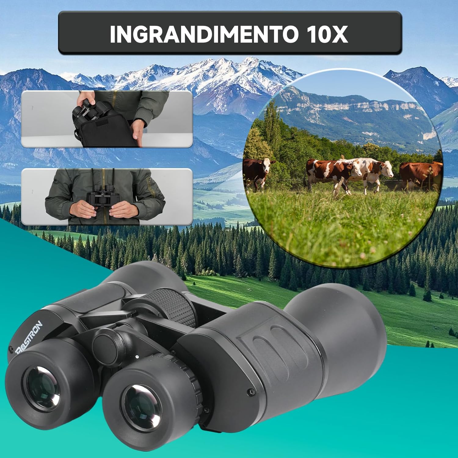Binocolo Professionale HD 10x50 Prisma PORRO - immagine 6