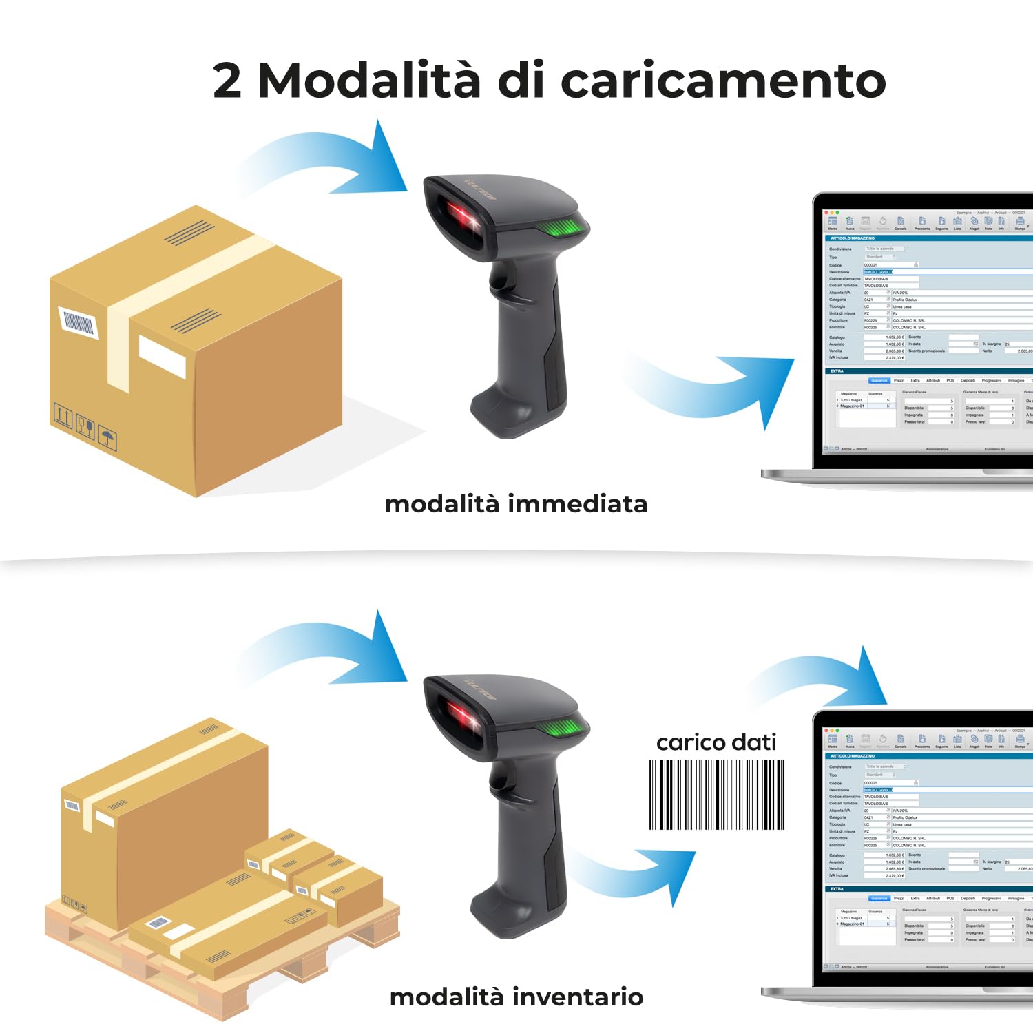Vultech BC-07P-WBT Scanner Barcode Wireless 2D 1D QR - immagine 5