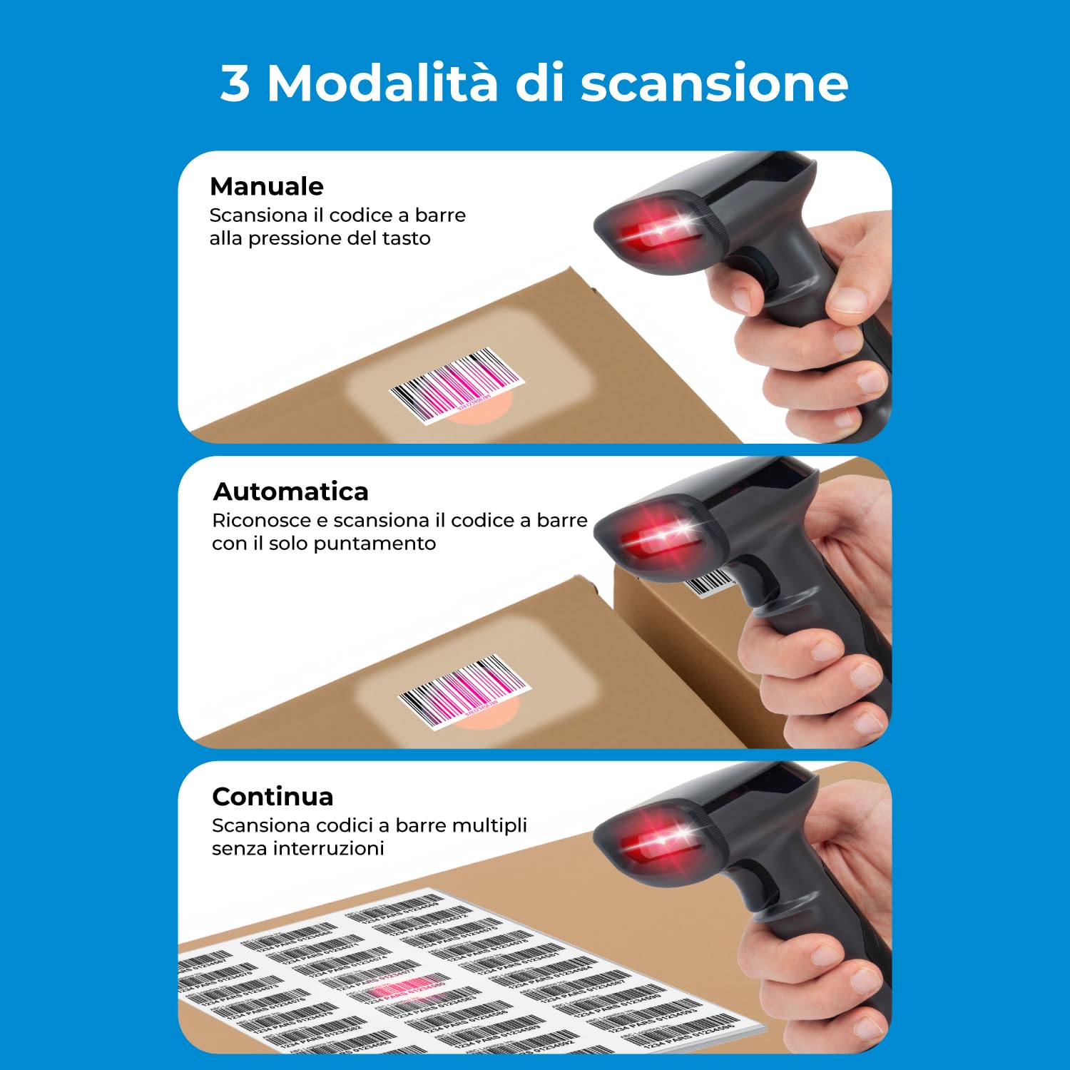 Vultech BC-07P-WBT Scanner Barcode Wireless 2D 1D QR - immagine 6
