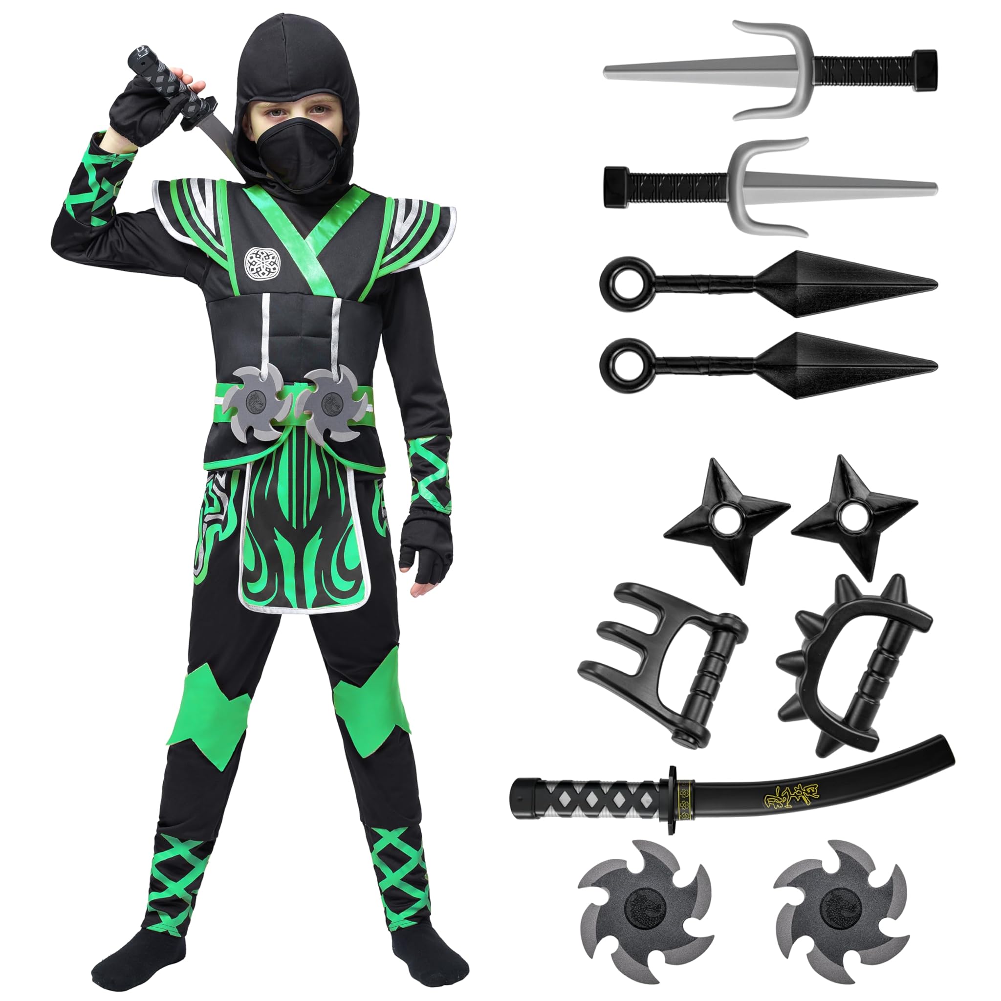 Spooktacular Creations Costume Ninja Verde Bambini