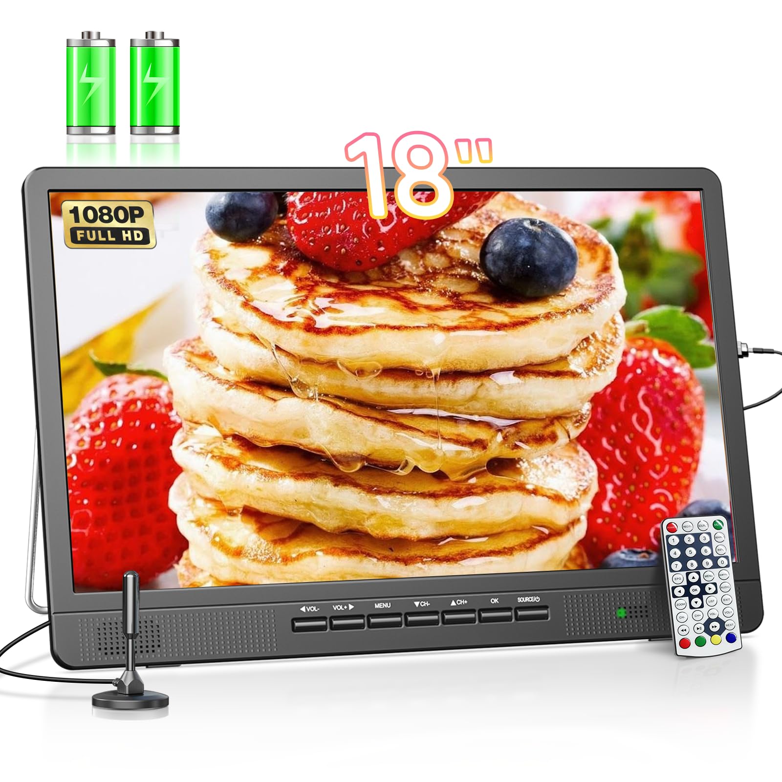 Desobry TV Portatile 18 Pollici con Antenna