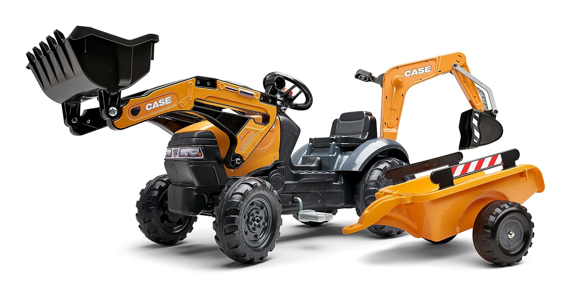 Falk Tractopala a Pedali Case CE con Escavatore e Rimorchio