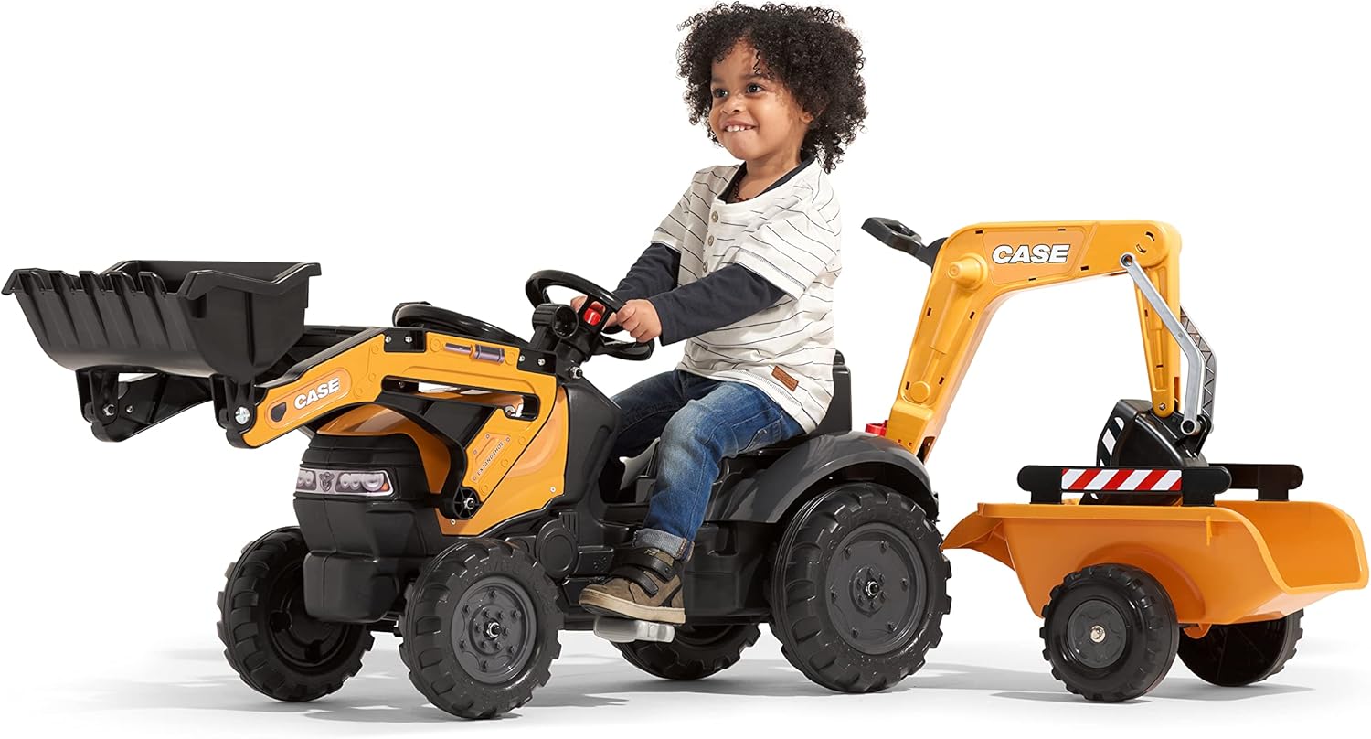 Falk Tractopala a Pedali Case CE con Escavatore e Rimorchio - immagine 2