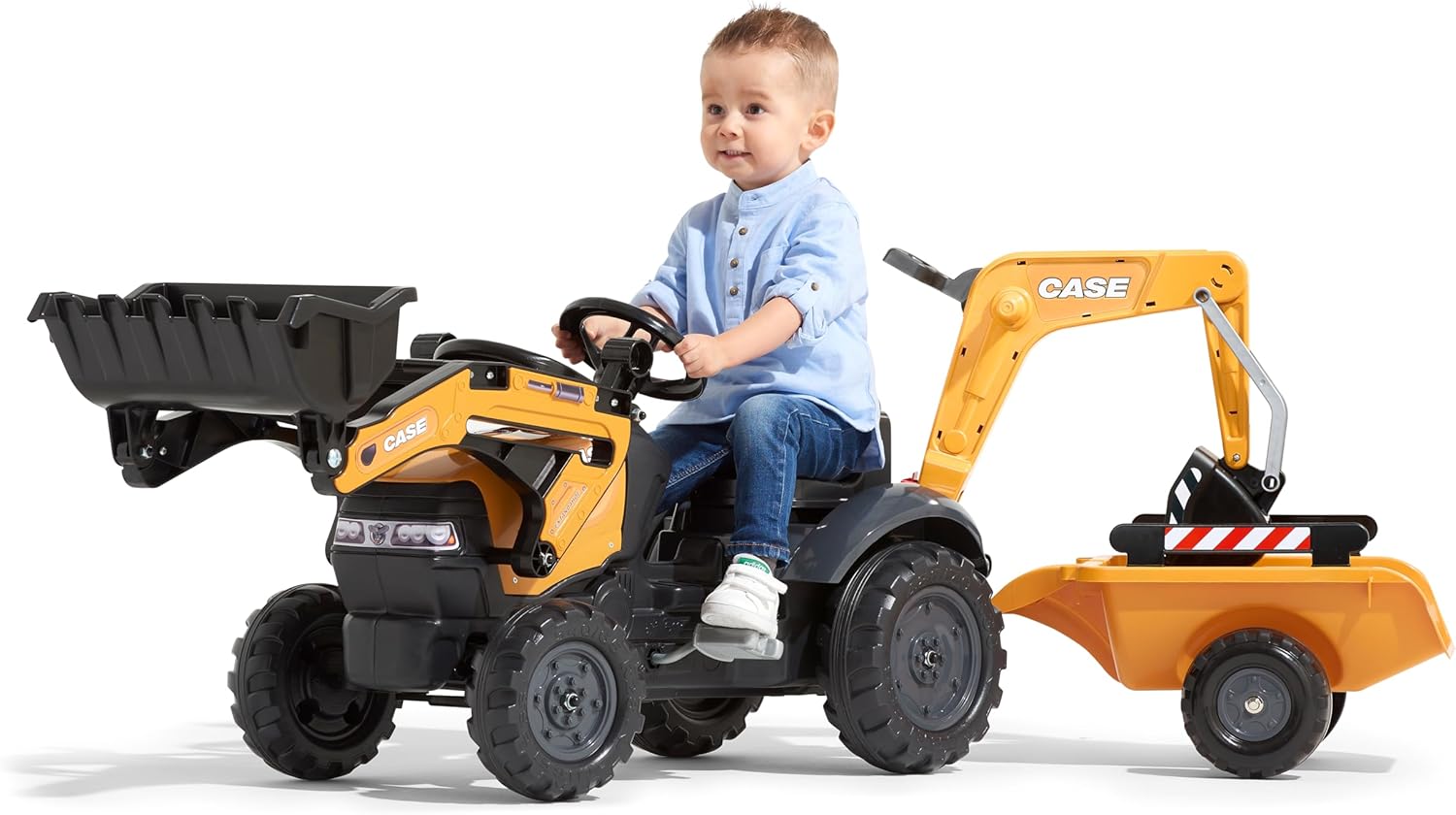 Falk Tractopala a Pedali Case CE con Escavatore e Rimorchio - immagine 3