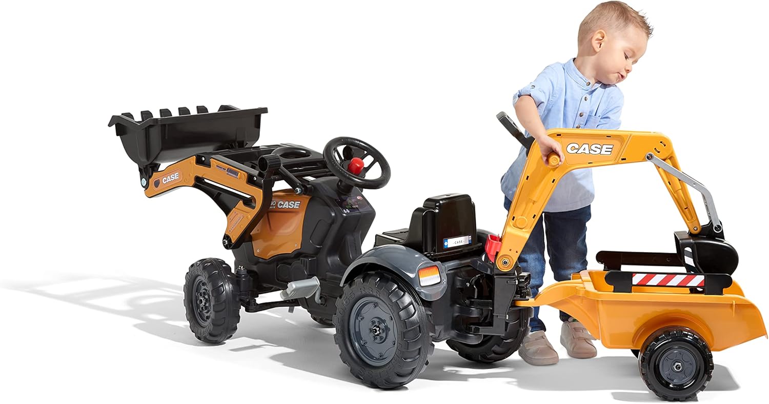 Falk Tractopala a Pedali Case CE con Escavatore e Rimorchio - immagine 4