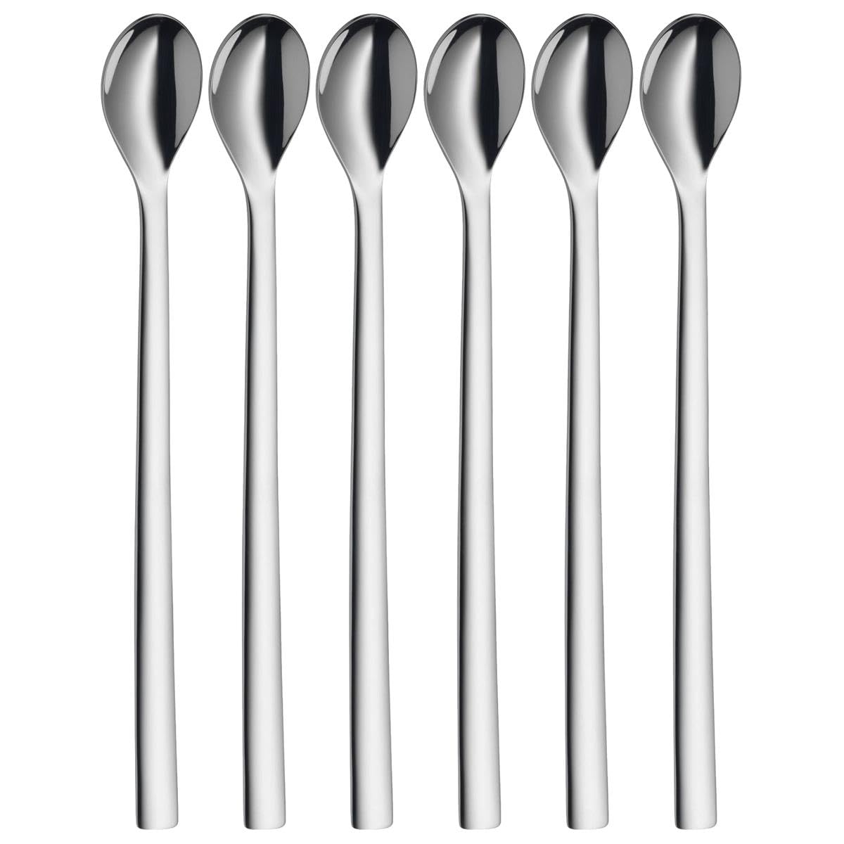 WMF Set di 6 cucchiaini Nuova Long Drink in Acciaio Inox 18/10, 22 cm, Argento