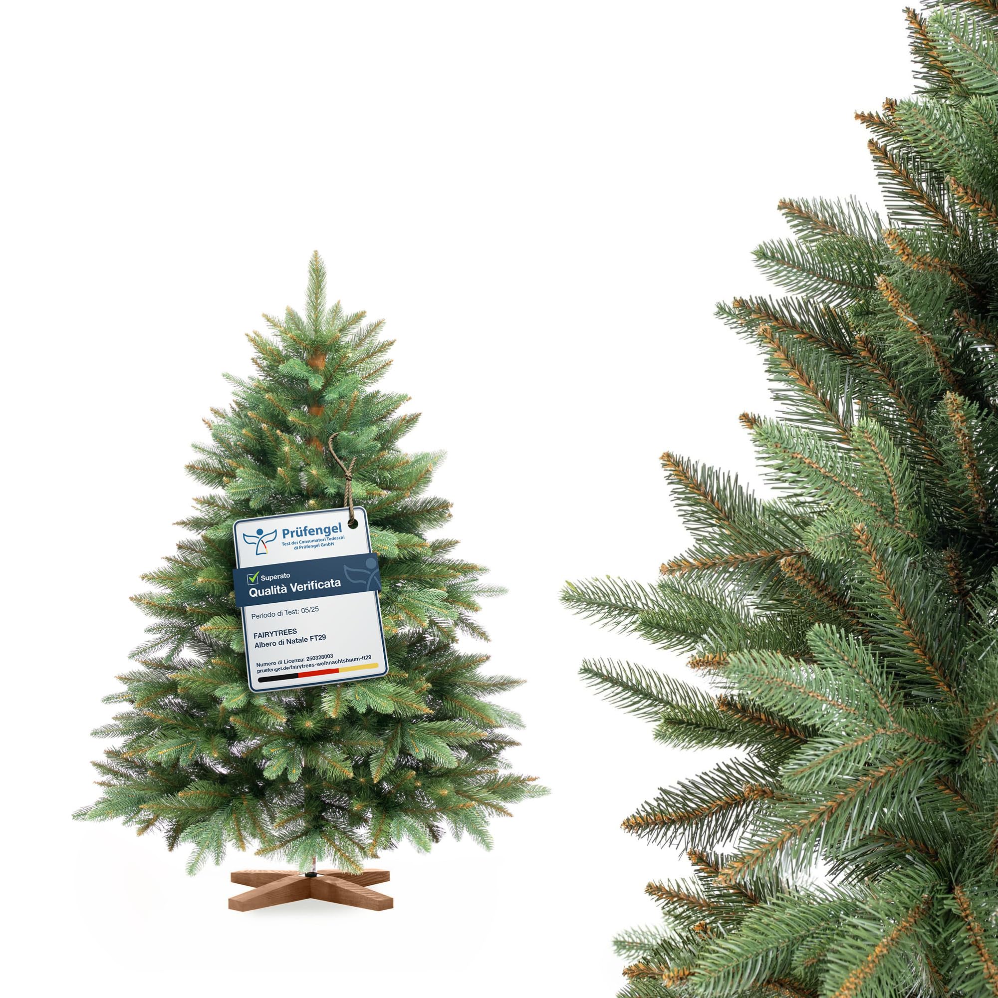 Fairytrees Albero di Natale Nordman Premium 120 cm
