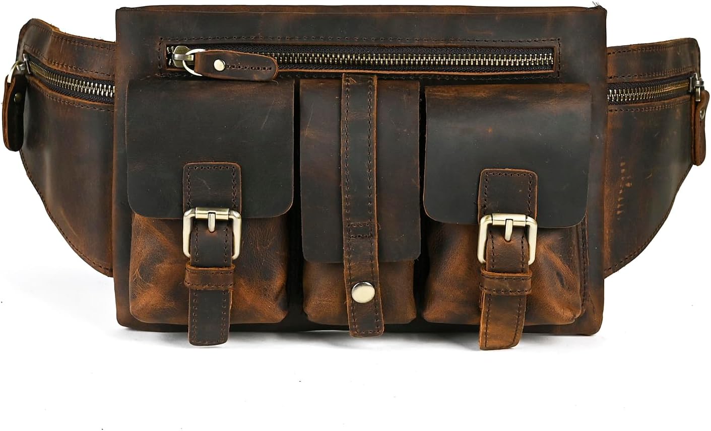 Borsa a Tracolla in Cuoio 'Cavallo Pazzo' 380, Marrone - immagine 1