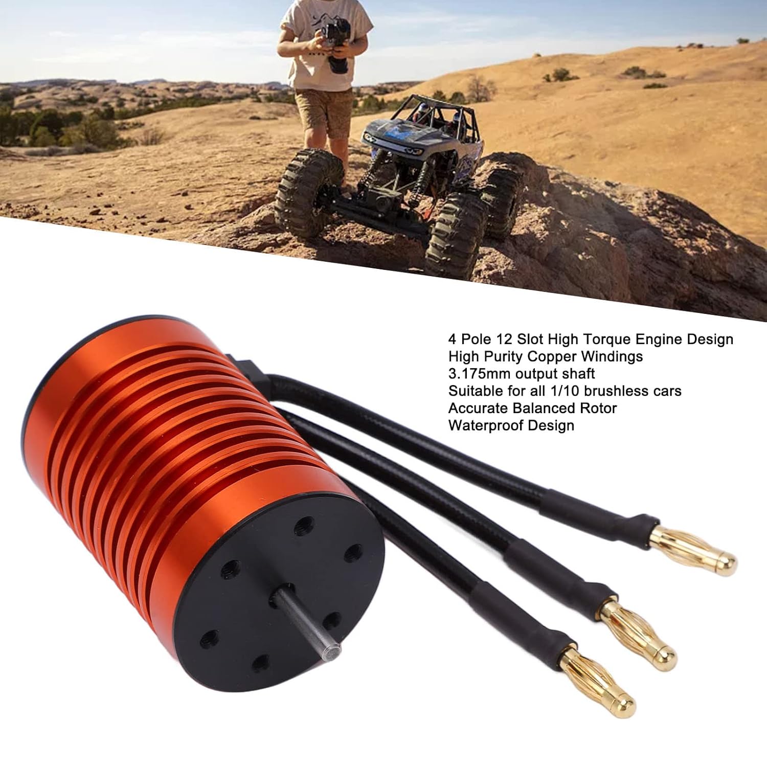 Motore Brushless RC F540 3300KV Impermeabile - immagine 3