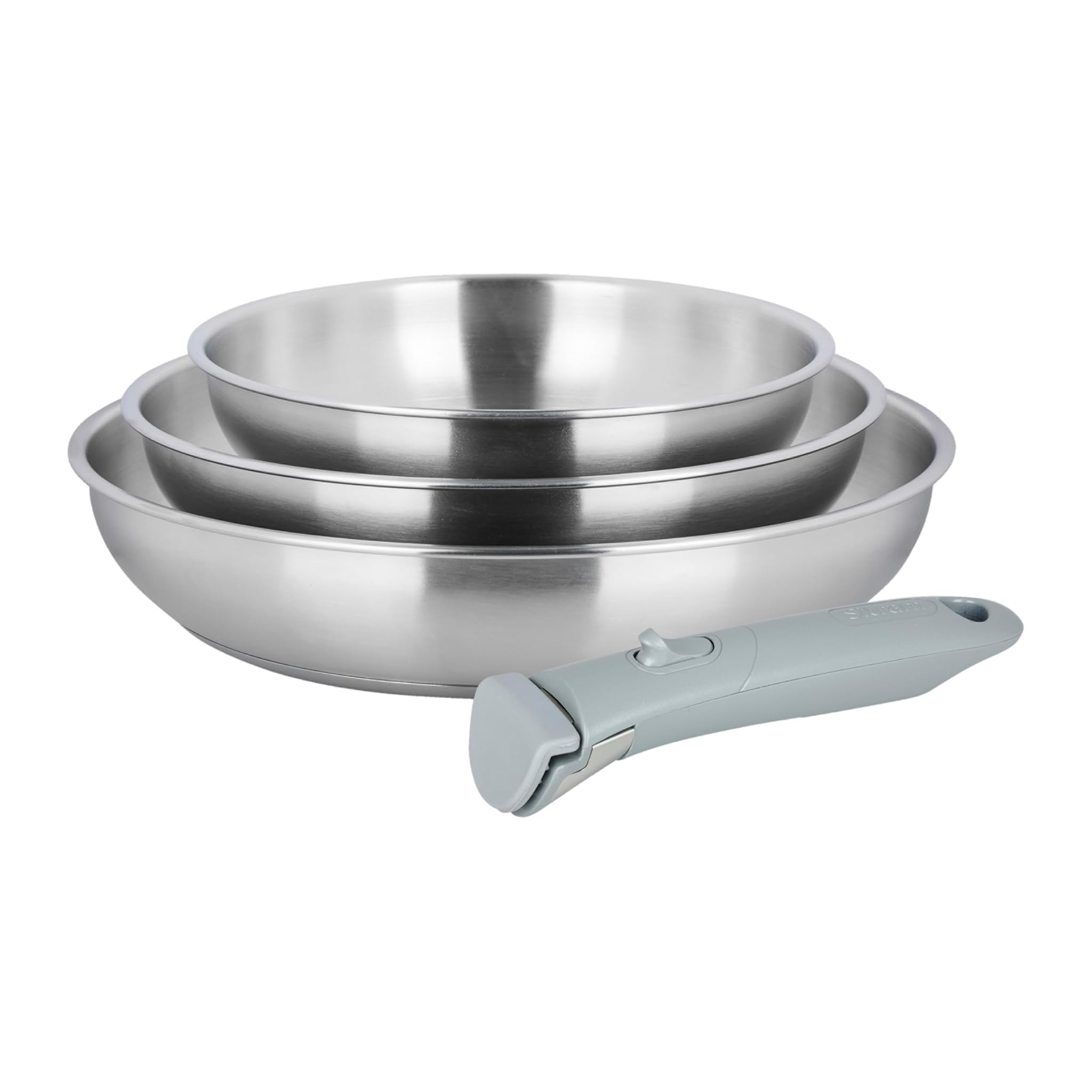 Sitram Set 3 Padelle ARPEGE 100% Acciaio Inox