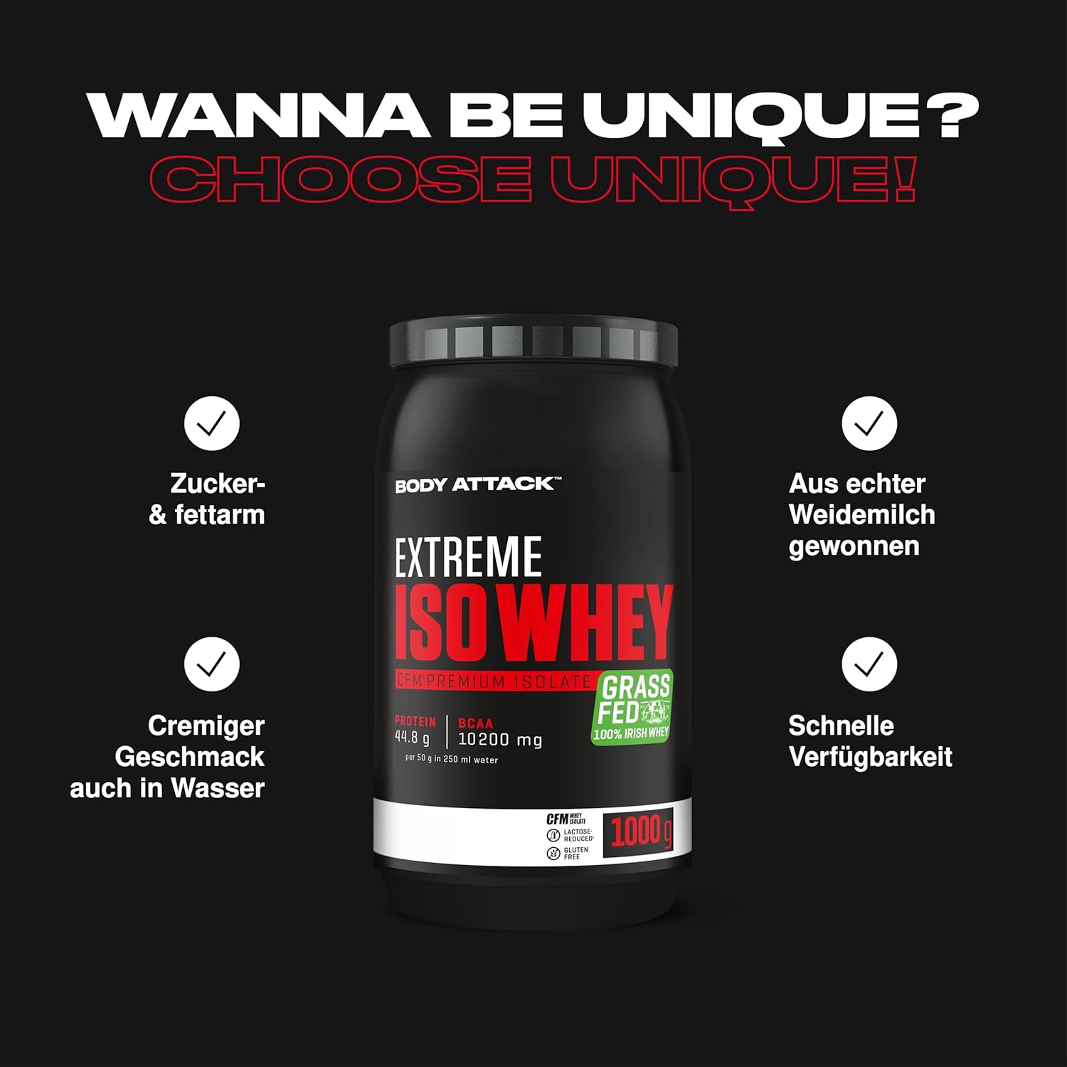 Body Attack Extreme Iso Whey 1kg, Banana - immagine 2