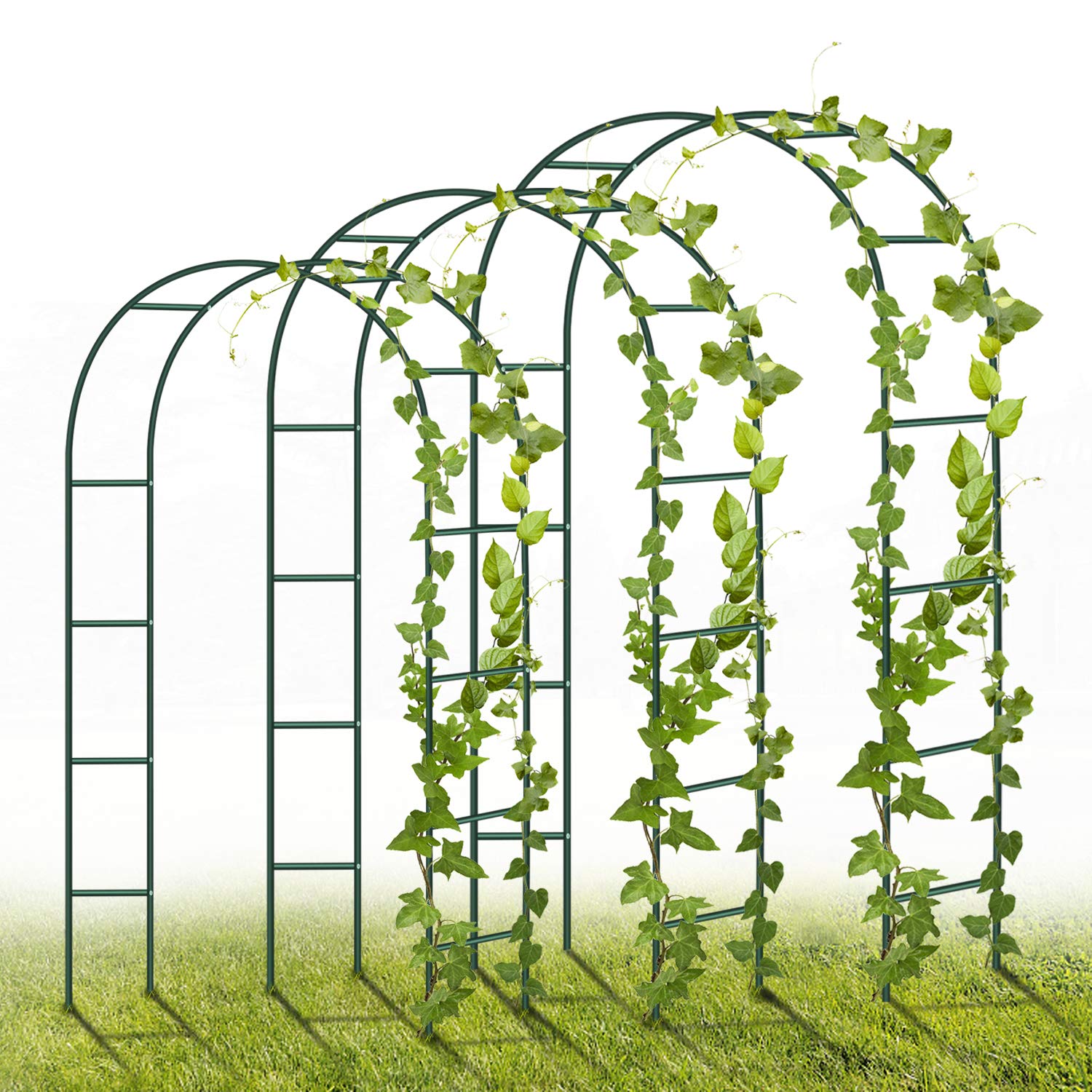 Yaobluesea Arco per Rose in Metallo 240x140x38cm, Verde