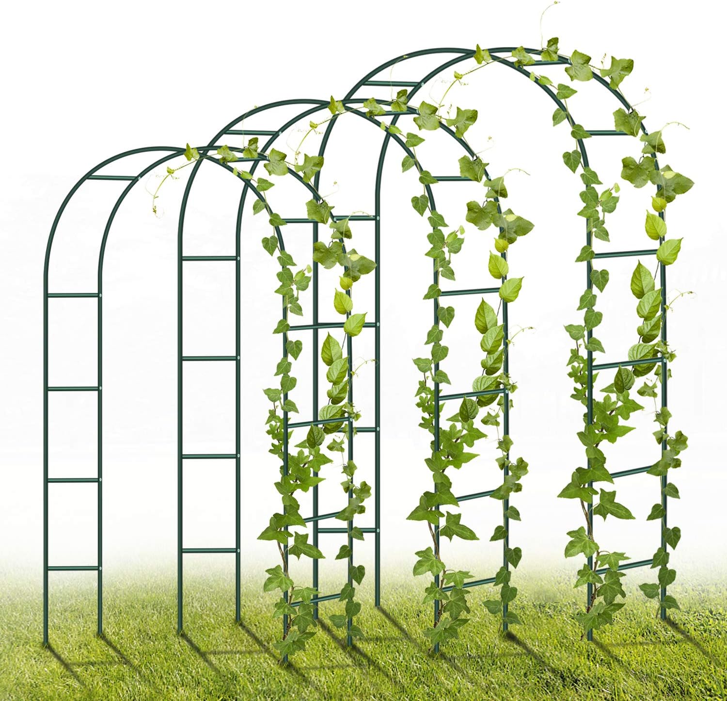 Yaobluesea Arco per Rose in Metallo 240x140x38cm, Verde - immagine 1