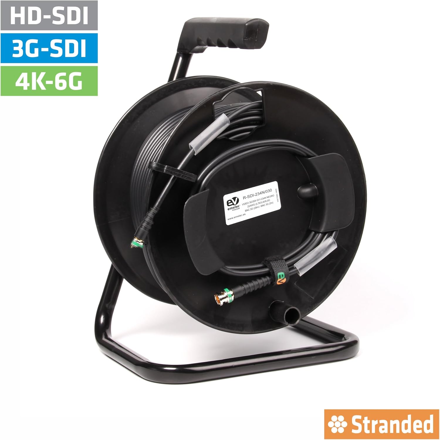 Cavo Video 4K-UHD 6G-SDI con BNC, 60 metri Nero - immagine 2