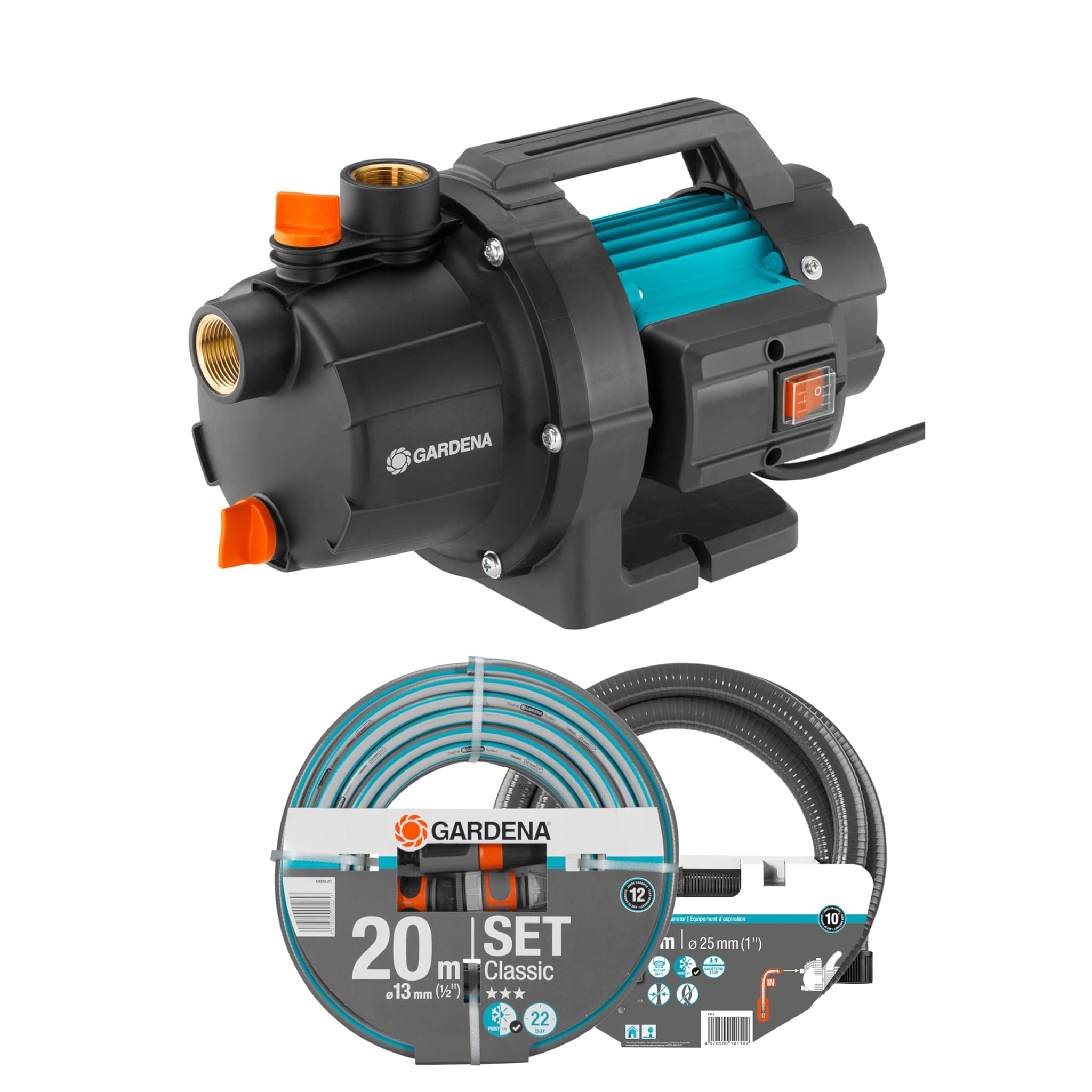 Gardena Set Pompa da Giardino 3000/4 Basic 600W