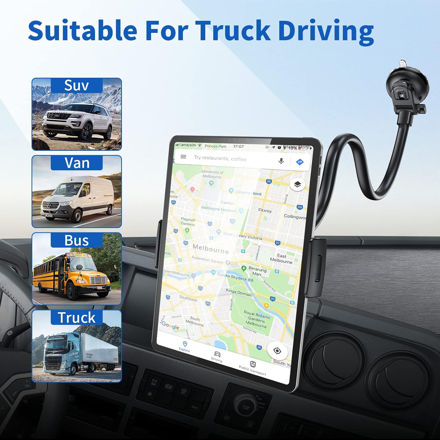 Apps2car - Supporto Tablet Auto Braccio Lungo - immagine 3