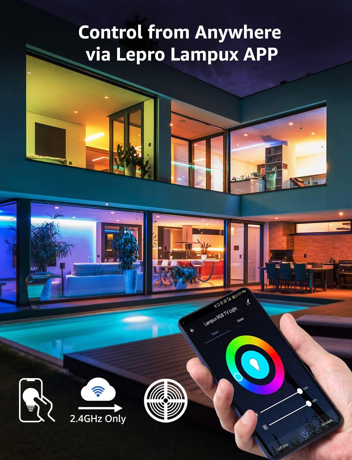 Lepro Striscia LED RGB Smart Impermeabile 10M - immagine 4