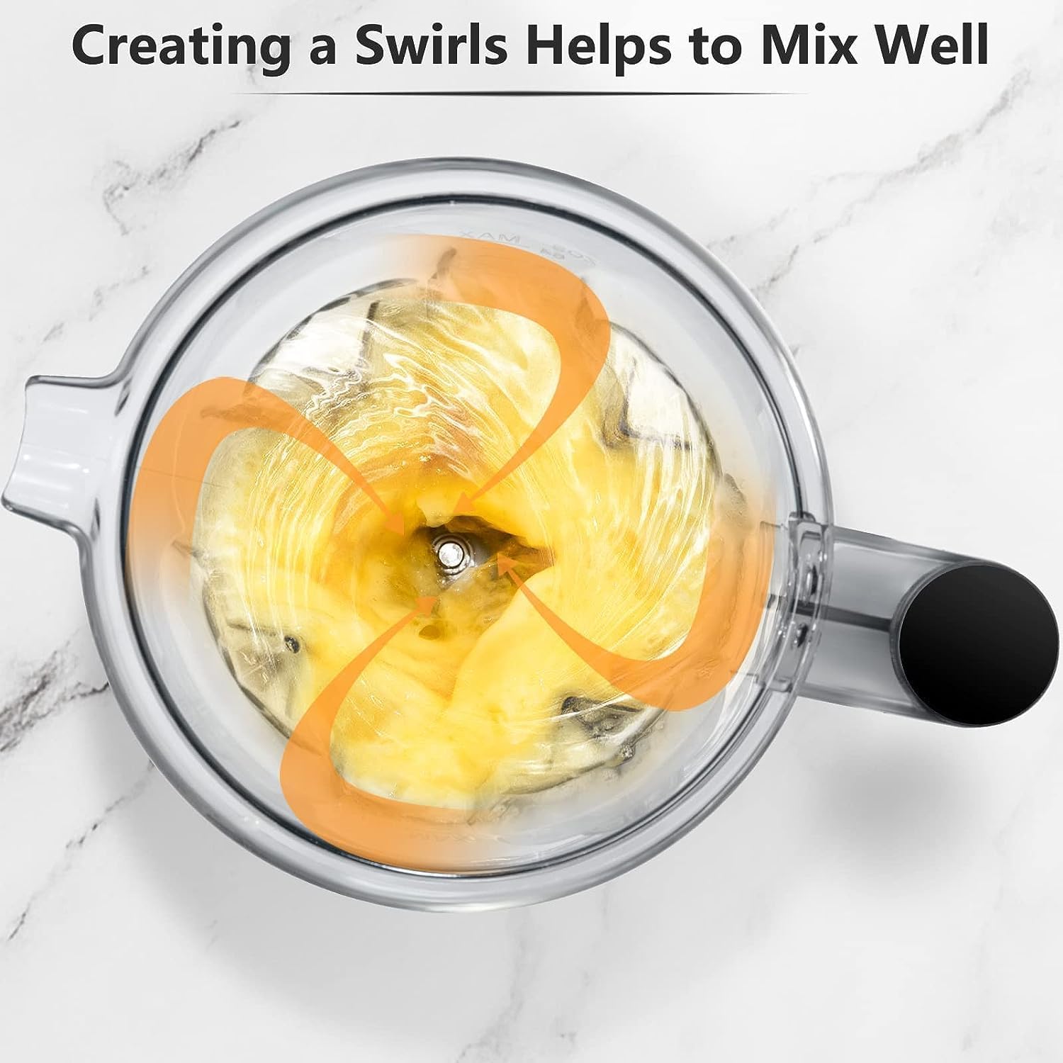 Amzchef Frullatore Professionale 1200W 6 Lame 3D, Nero - immagine 5