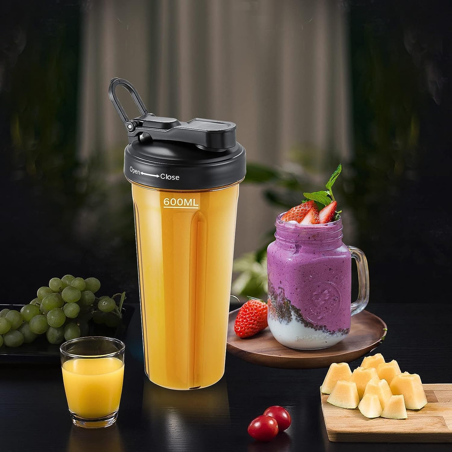 Amzchef Frullatore Professionale 1200W 6 Lame 3D, Nero - immagine 7