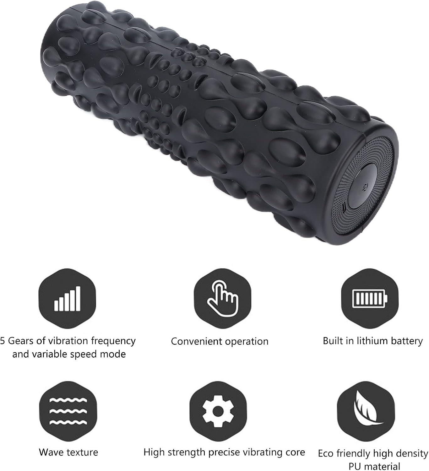 Rullo Elettrico Professionale per Fitness e Massaggio, Nero - immagine 6