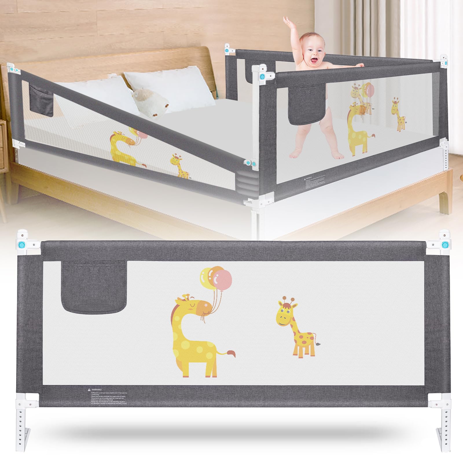Wholede Sponda Letto Bambini 180cm - Anticaduta