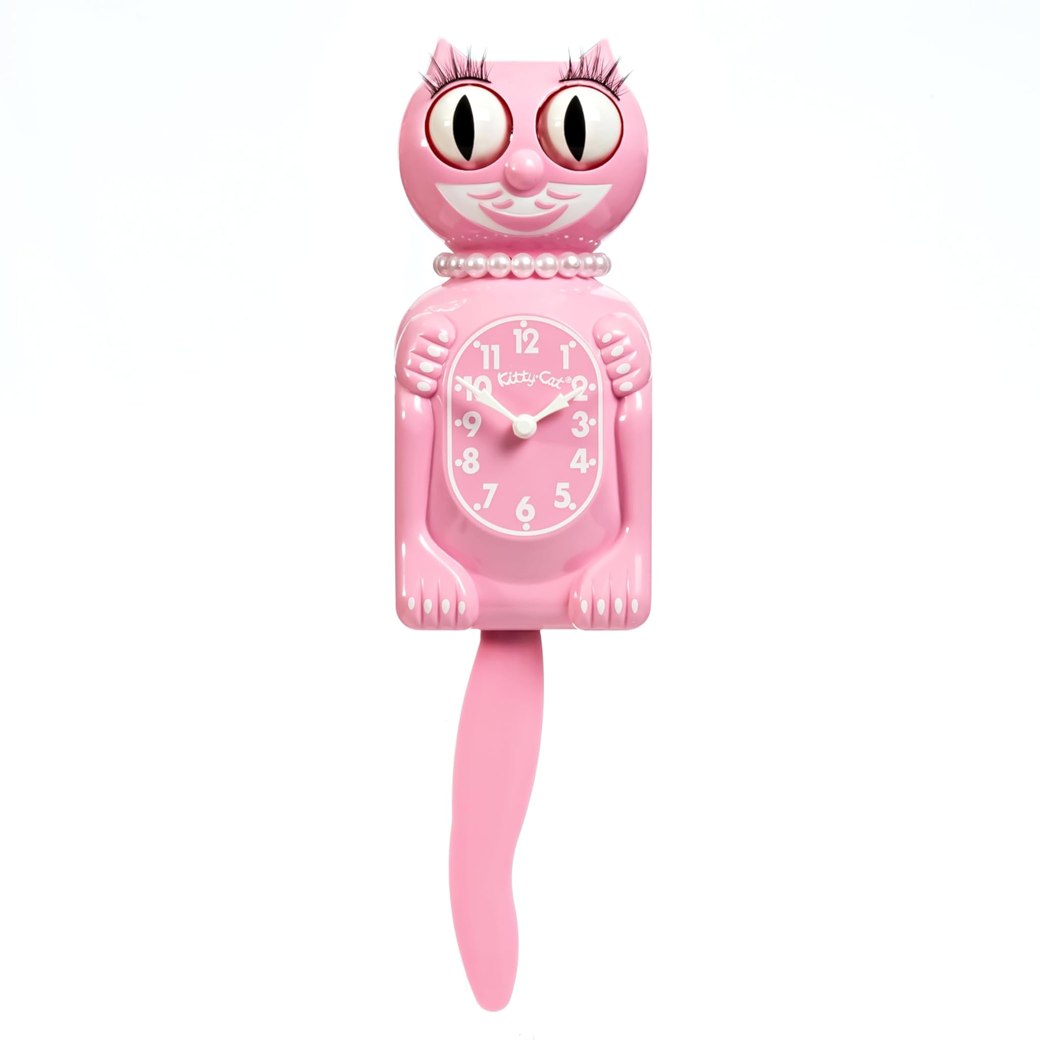 Miss Kitty-Cat Klock in raso rosa