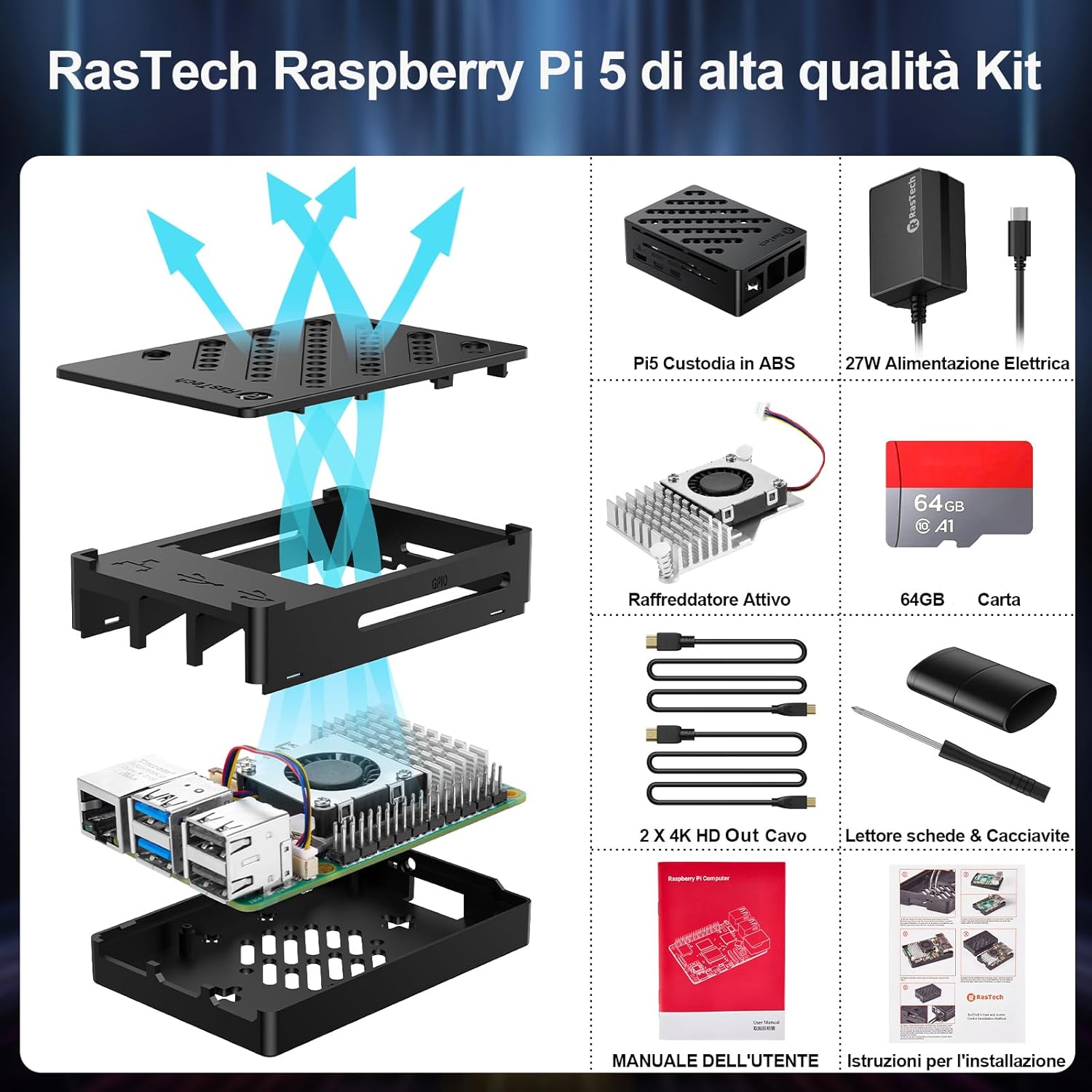 RasTech Raspberry Pi 5 8GB Kit 64GB Edition - immagine 2