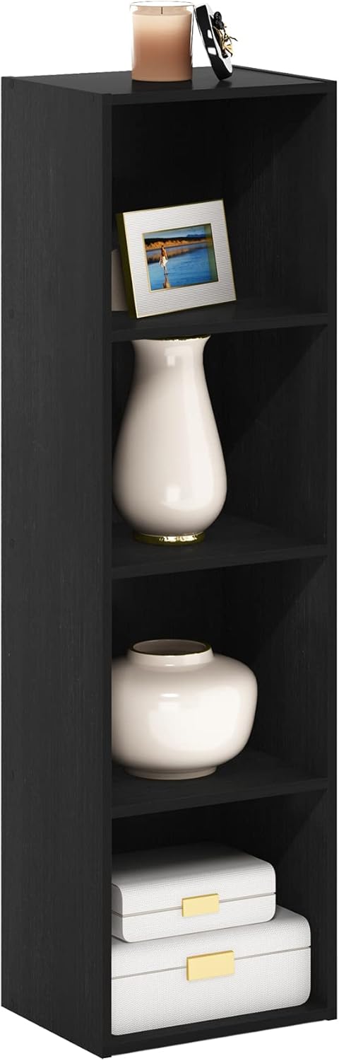 Furinno Pasir Libreria a 4 ripiani aperti, Legno Nero