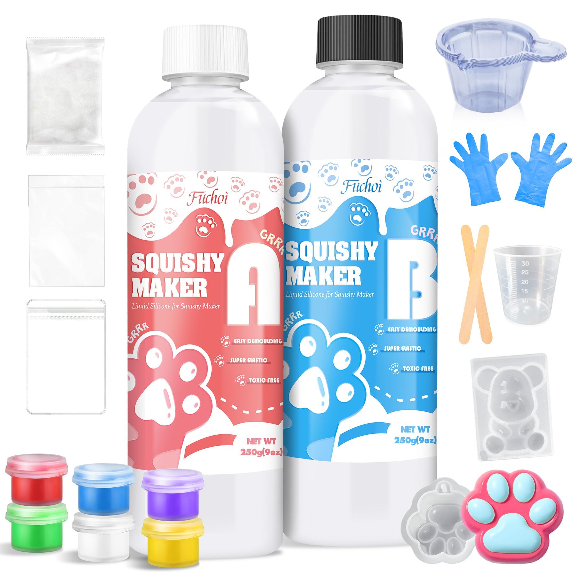 Fuchoi Kit Silicone Liquido per Squishy 500g