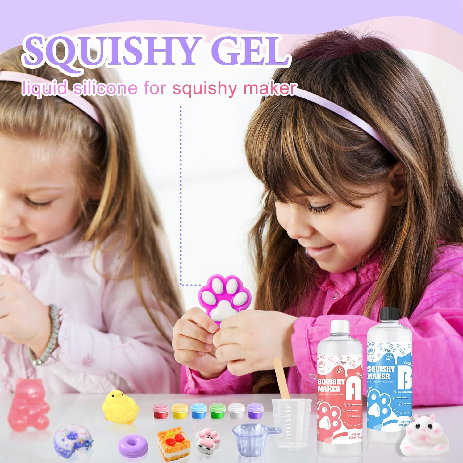 Fuchoi Kit Silicone Liquido per Squishy 500g - immagine 5