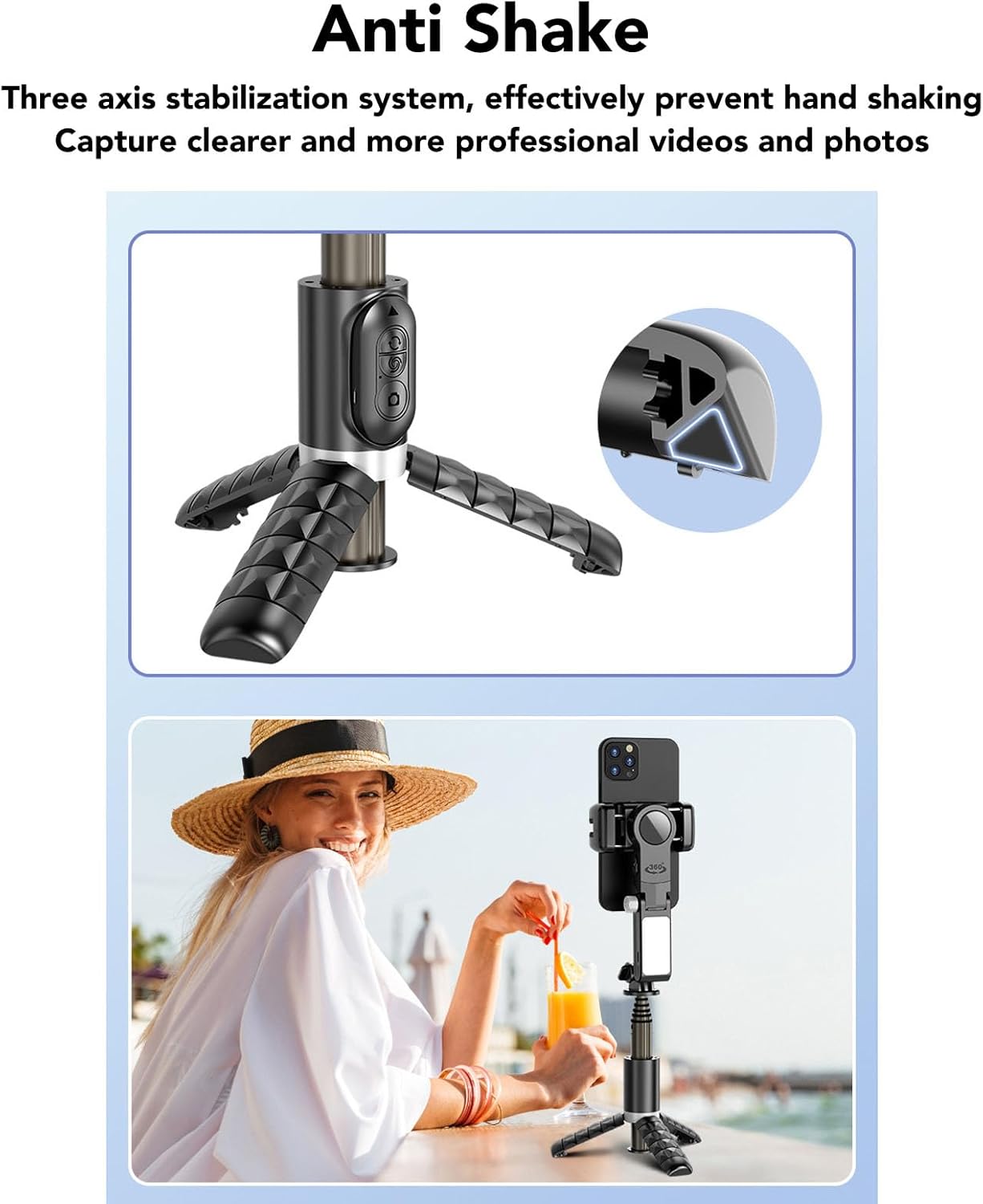 Stabilizzatore Gimbal Q18 per Smartphone con Treppiede - immagine 4