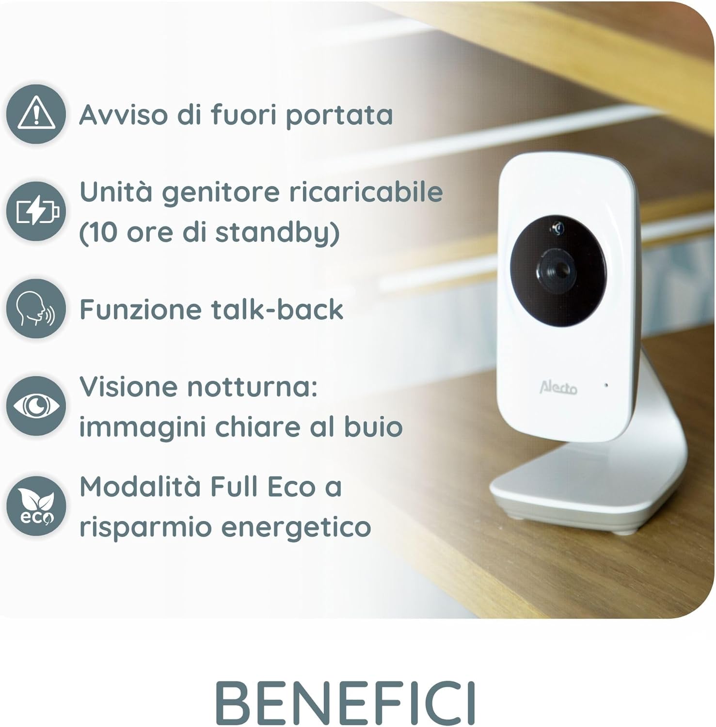 Alecto DVM-71 Video Baby Monitor 2.4'' - immagine 3